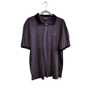 Ralph Lauren XL Polo Golf Men's Blue/White/Pink Stripe Short Sleeve‎